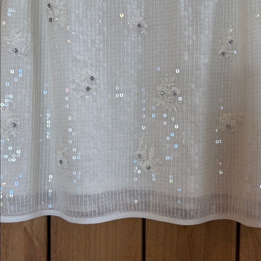 White House Black Market White Sequin Tank Top - Picture 2 of 6